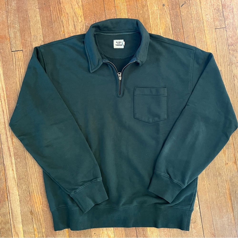 Flint and Tinder Green Zip-Up sweatshirt